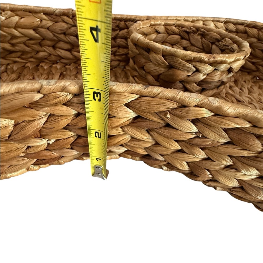 basket rattan/seagrass jalapeño shaped basket with dip holder - Picture 4 of 6